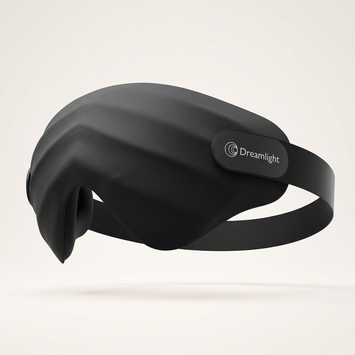 Dreamlight 4S 3D contoured blackout sleep mask in Midnight Black, premium studio shot
